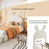Novelux Polsterbett 90x200 Kinderbett mit LED, Hasenohren & 2 Aufbewahrungshockern – Samt Beige, Einzelbett mit Holzlattenrost, 237 x 104 x 135 cm Bild 3