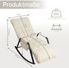 Home Nature Wohnkonzept Schaukelstuhl mit 5-fach verstellbarer Rückenlehne, Ergonomischer Relaxsessel, Lesesessel bis 160 kg, 104×56×93,5 cm, Kunstleder Cremeweiß Bild 2