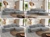 Mks Möbel 'RILASSO' Ecksofa, mit Relax-funktion, Elektrisch verstellbarer Sitz, L-förmige Ecke mit Armlehnen, Wellenfeder, Hellgrau, Velours, rechts Bild 2