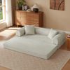 Schlafsofa in Beige mit Veloursbezug, Kaltschaum und modularer Funktion für 1 Person,59 x 195 x 89 cm Bild 4