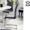 Esszimmerstuhl >Kerrin< (2-er Set) in grau aus Echtleder - 45x102x58cm (BxHxT) Bild 3