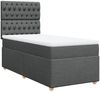 vidaXL Boxspringbett mit Matratze Dunkelgrau 90x200 cm Stoff 3293471 Bild 3