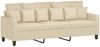 vidaXL 2-tlg. Sofagarnitur mit Kissen Creme Stoff 3201666 Bild 4