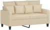 vidaXL 2-tlg. Sofagarnitur mit Kissen Creme Stoff 3201666 Bild 3