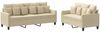 vidaXL 2-tlg. Sofagarnitur mit Kissen Creme Stoff 3201666 Bild 2