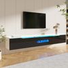 TV-Schrank 180x35x30 cm, Schwarz-Weiß Hochglanz, mit app-gesteuerter LED-Beleuchtung Bild 2