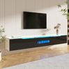 TV-Schrank 180x35x30 cm, Schwarz-Weiß Hochglanz, mit app-gesteuerter LED-Beleuchtung Bild 2