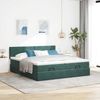 vidaXL Ottoman-Bett mit Matratzen & LEDs Dunkelgrün 180x200 cm Samt 3312908 Bild 4