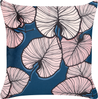 Kissen 2er Set Pflanzenmuster CHRYSANTHEMUM Samtstoff 45 x 45 cm Dunkelblau Bild 4