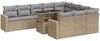 vidaXL 11-tlg. Garten-Sofagarnitur mit Kissen Beige Poly Rattan 3326390 Bild 2