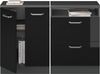 Küchenschrank für Dachschrägen R-Line Schwarz Hochglanz 120 cm 2er Set Schrankkorpuss 60 cm Tiefe Vicco Bild 5