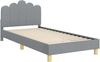 vidaXL Kinderbettgestell mit Kopfteil Hellgrau 90 x 200 cm Stoff 42011059 Bild 4