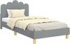 vidaXL Kinderbettgestell mit Kopfteil Hellgrau 90 x 200 cm Stoff 42011059 Bild 2
