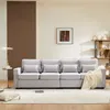 Big-Sofa, 264 cm, 4-Sitzer inkl. loser Zier- und Rückenkissen, Leinen Bezug, Polstersofa, Wohnzimmersofa Bild 2