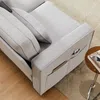 Big-Sofa, 264 cm, 4-Sitzer inkl. loser Zier- und Rückenkissen, Leinen Bezug, Polstersofa, Wohnzimmersofa Bild 5