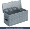 Aluminiumbox mit Deckel - Abschließbar | Alubox Deichselbox Alu Anhängerbox Werkzeugkiste Metall Transportbox Metallkiste, 61,5x26,5x30cm Silber Bild 2