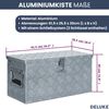 Aluminiumbox mit Deckel - Abschließbar | Alubox Deichselbox Alu Anhängerbox Werkzeugkiste Metall Transportbox Metallkiste, 61,5x26,5x30cm Silber Bild 3
