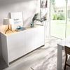Dmora America-Sideboard, Wohnzimmer-Buffet, modernes Wohnzimmer-Sideboard mit 3 Türen, 138 x 42 x 76 cm, Weiß und Eiche Bild 2
