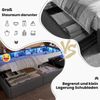 Merax Polsterbett Einzelbett 90 × 200 cm, Daybett, Schlafsofa, mit USB + Typ-C-Anschlüsse, hydraulische Aufbewahrungsfunktion, mit LED, Leinen, Grau Bild 5