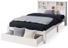 Ulife Massivholzbett Weiß Doppelbett /Einzelbett mit Schubladen und Bücherregal Kopfteil, 140 × 200cm Bild 4