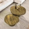 Couchtisch Set Klidun Cone aus Glas und Metall, modern, Antikgold, gewellte Glasplatte Bild 2