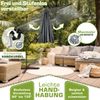 tillvex® Alu Sonnenschirm Rechteckig Ø 330 cm mit LED Solar Taupe + Abdeckung mit Kurbel | Ampelschirm mit Ständer & Windschutz | Gartenschirm UV-Schutz, wasserdicht, 360° drehbar | Kurbelschirm Marktschirm Bild 2