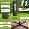 tillvex® Alu Sonnenschirm Rechteckig Ø 330 cm mit LED Solar Taupe + Abdeckung mit Kurbel | Ampelschirm mit Ständer & Windschutz | Gartenschirm UV-Schutz, wasserdicht, 360° drehbar | Kurbelschirm Marktschirm Bild 3
