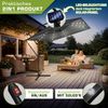 tillvex® Alu Sonnenschirm Rechteckig Ø 330 cm mit LED Solar Taupe + Abdeckung mit Kurbel | Ampelschirm mit Ständer & Windschutz | Gartenschirm UV-Schutz, wasserdicht, 360° drehbar | Kurbelschirm Marktschirm Bild 5