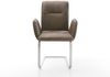 Freischwinger Vinja-Flex Mikrofaser Taupe Vintage Freischwinger flach Edelstahl Bild 2
