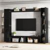 Merax Wohnwand 4-teilig Wohnmöbel Set, (4-St), Wohnmöbel mit TV-Schrank, Vitrine & Regalen Bild 2