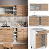 Singleküche R-Line Sonoma/Weiß 160 cm ohne Arbeitsplatte Vicco Bild 2