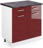 Küchenunterschrank R-Line Rot Hochglanz 80 cm , AP Anthrazit Vicco Bild 1