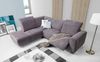 Ecksofa Sofa CAPRI Polyesterstoff Grau Ottomane Links Bild 3