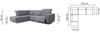 Ecksofa Sofa CAPRI Polyesterstoff Grau Ottomane Links Bild 2
