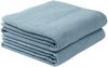 Schiesser Duschtücher Turin im 2er Set aus 100% Baumwolle, nachhaltig und fair produziert, Farbe:Rauchblau, Größe:70x140 cm Bild 2