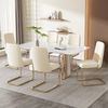 Stuhl Samt beige, gepolstert, Rautendesign am Rücken, Metalllbeine, belastbar 150 kg,6x Stuhl,52*45*88 cm Bild 3
