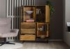 Highboard Mango / Altholz 111x47x145 schwarz / natur lackiert DAVIS #30 Bild 4