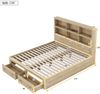 Merax Holzbett 160x200 Doppelbett Funktionsbett Plattformbett mit USB-Ladeanschluss & 2 Schubladen & Kopfteil mit Stauraum Beige Bild 2