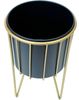 DanDiBo Blumenhocker mit Topf Metall Gold Schwarz Rund M 40 cm Blumenständer 96039 Blumensäule Modern Pflanzenständer Pflanzenhocker Bild 5