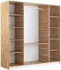 Vente-unique - LAMIKI Geschlossener und offener Kleiderschrank Holz, Platte BeigeWeiß - B 58 cm x H 200 cm x L 196 cm Bild 5
