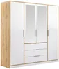 Vente-unique - LAMIKI Geschlossener und offener Kleiderschrank Holz, Platte BeigeWeiß - B 58 cm x H 200 cm x L 196 cm Bild 2