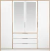 Vente-unique - LAMIKI Geschlossener und offener Kleiderschrank Holz, Platte BeigeWeiß - B 58 cm x H 200 cm x L 196 cm Bild 3