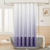 Duschvorhang 180x200 Wasserdicht Anti-Schimmel Textil in Weiß-Lila für Badewanne Bild 2