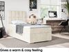 MEBLINI Boxspringbett LUKAS 100x200 cm mit Bettkasten - H3/Creme Samt Gepolstert Einzelbett mit Topper & Taschenfederkern-Matratze - 100x200 Links Bild 4