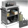 tectake Campingtisch Campingküche Premium mit Aluminiumgestell und 2 Fächern (1-St, 1 tlg), Sehr kompakt zerlegbare Aufbauküche mit Aluminiumgestell Bild 5