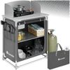 tectake Campingtisch Campingküche Premium mit Aluminiumgestell und 2 Fächern (1-St, 1 tlg), Sehr kompakt zerlegbare Aufbauküche mit Aluminiumgestell Bild 4