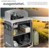 tectake Campingtisch Campingküche Premium mit Aluminiumgestell und 2 Fächern (1-St, 1 tlg), Sehr kompakt zerlegbare Aufbauküche mit Aluminiumgestell Bild 3