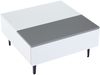 Couchtisch 70 x 70 x 35 cm, höhenverstellbar bis 48,5 cm, mit Stauraum, Schublade und LED, MDF in Weiß/Grau Bild 3