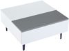 Couchtisch 70 x 70 x 35 cm, höhenverstellbar bis 48,5 cm, mit Stauraum, Schublade und LED, MDF in Weiß/Grau Bild 4