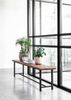 Sitzbank Beam aus recyceltem Teakholz, Industrial Design, naturfarben, Metallgestell schwarz, 190 cm Bild 3